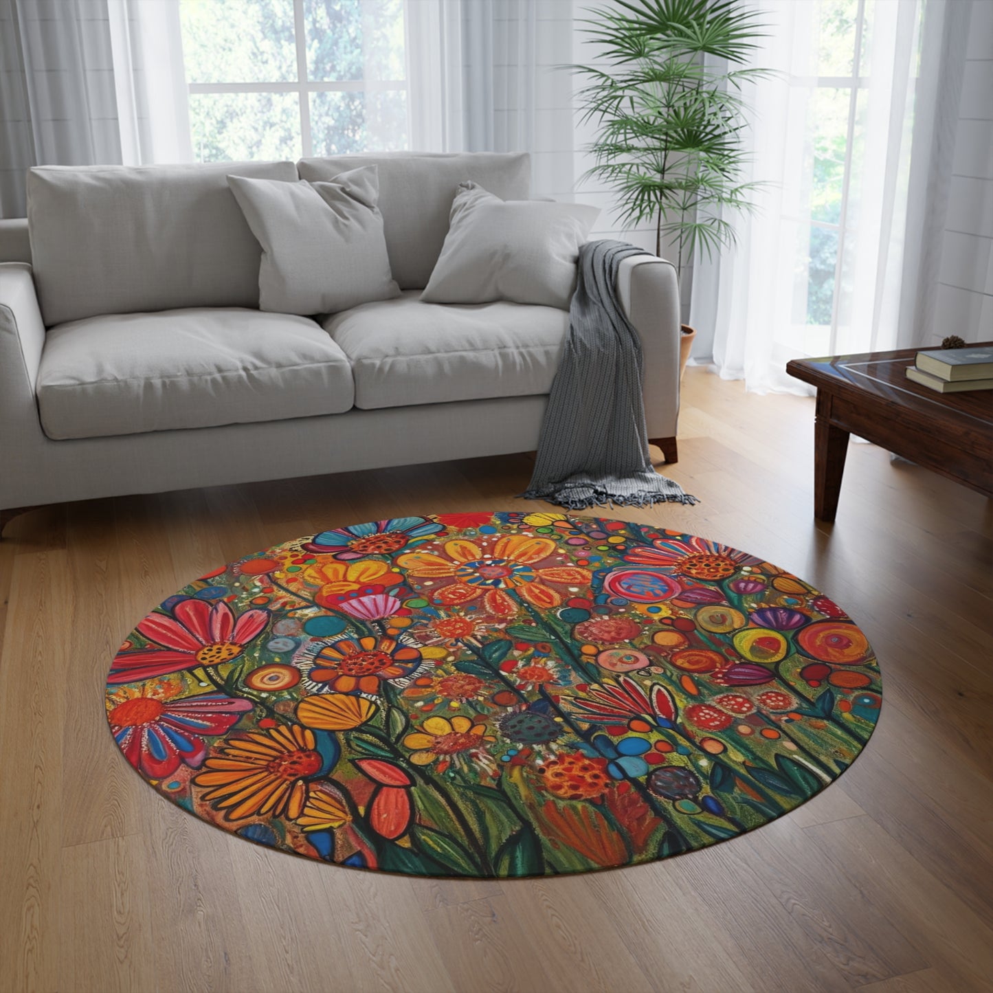 Round Rug in Meadow