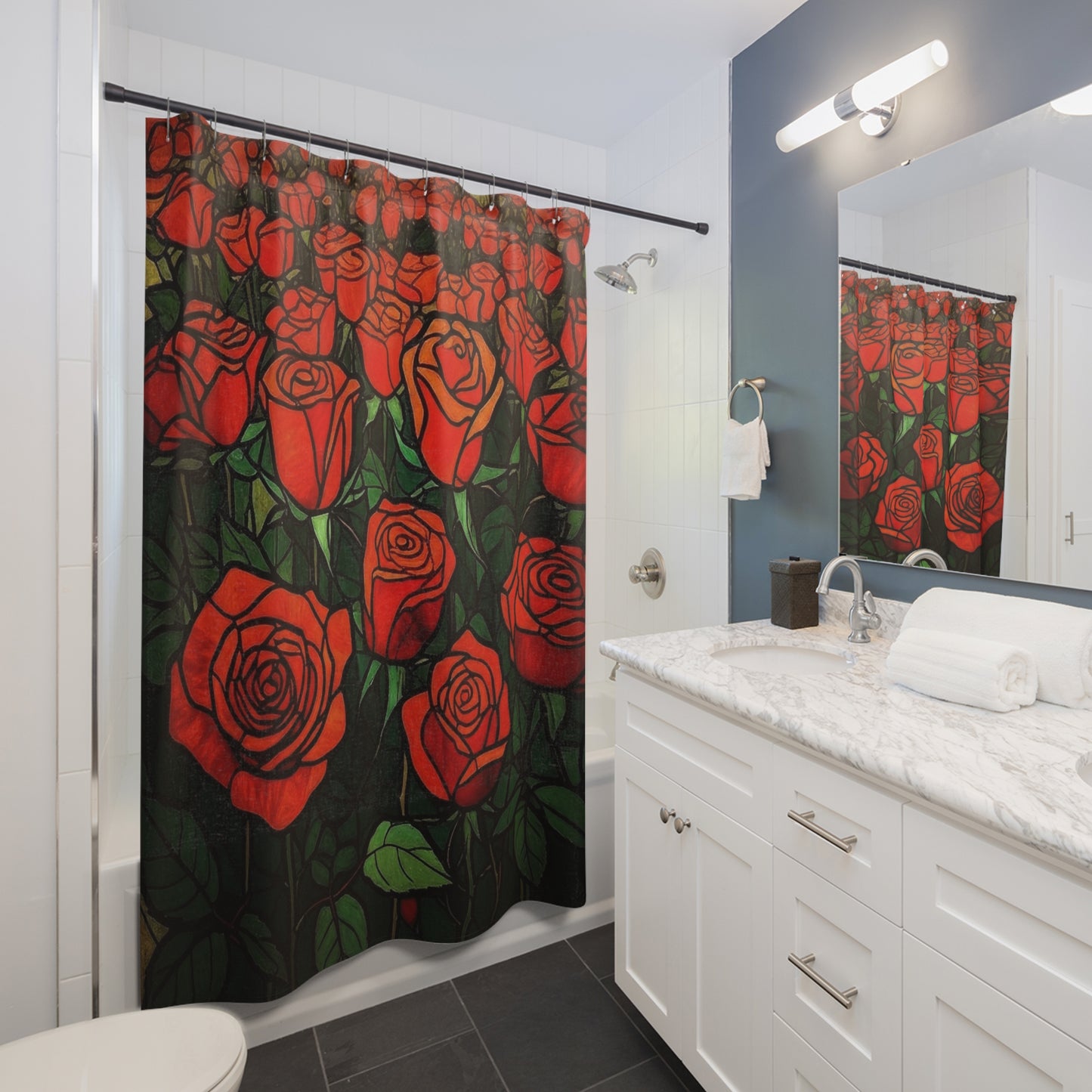 Shower Curtain in Rouge