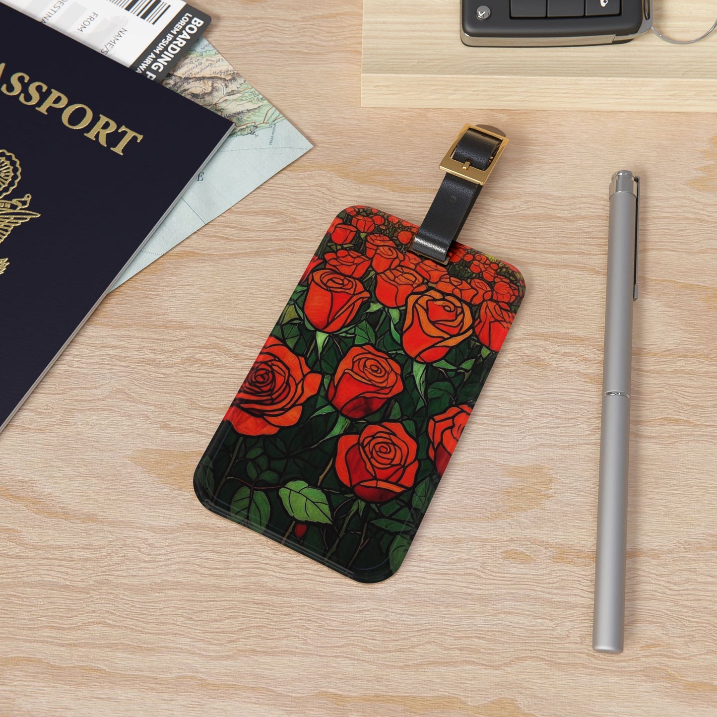 Acrylic Luggage Tag in Rouge