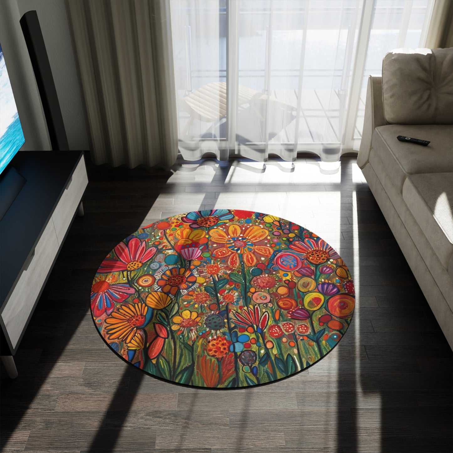 Round Rug in Meadow